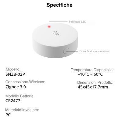 Sonoff SNZB-02P Sensore intelligente di temperatura Sonoff SNZB-02P Sensore intelligente di temperatura