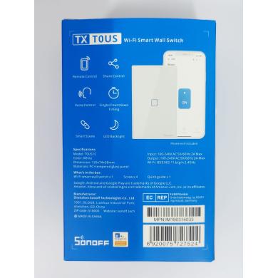 Sonoff T0US 1C 3C pulsantiera smart Sonoff T0US 1C 3C pulsantiera smart