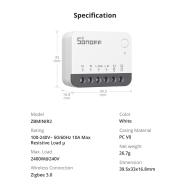 Sonoff ZB Mini R2 smart switch 2 vie Zigbee ZBMINIR2