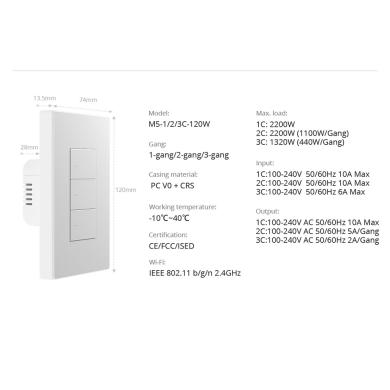 Sonoff M5 Matter interruttore smart parete Sonoff M5 Matter interruttore smart parete
