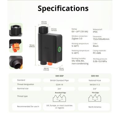 Sonoff SWV Smart Water Valve controllo irrigazione giardino smart Sonoff SWV Smart Water Valve controllo irrigazione giardino smart