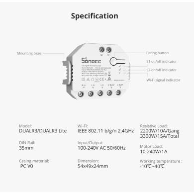 Sonoff DUAL R3 Smart switch Tapparelle Sonoff DUAL R3 Smart switch Tapparelle