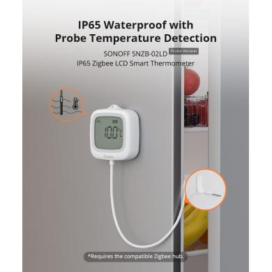 Sonoff SNZB-02LD termometro smart lcd con sensore sonda IP65 Zigbee Sonoff SNZB-02LD termometro smart lcd con sensore sonda IP65 Zigbee
