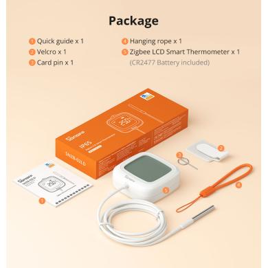 Sonoff SNZB-02LD termometro smart lcd con sensore sonda IP65 Zigbee