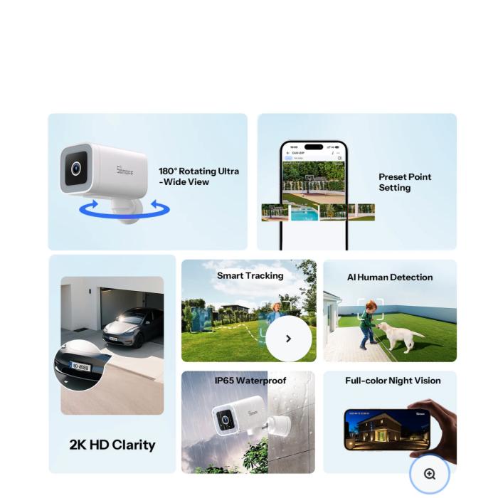 SONOFF CAM Telecamera di Sicurezza Intelligente da Esterno CAM-B1P