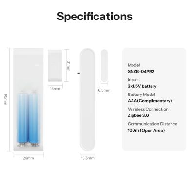 SONOFF SenseGuard DW Gen2 Sensore Intelligente per Porta/Finestra Zigbee