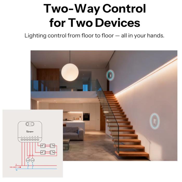 SONOFF MINI DUO-L Interruttore Intelligente Zigbee a 2 Vie | MINI-ZB2GS-L