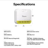 SONOFF MINI DUO-L Interruttore Intelligente Zigbee a 2 Vie | MINI-ZB2GS-L